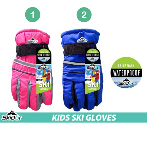 Ronis Kids Ski Gloves Water Resistant 2 Asstd