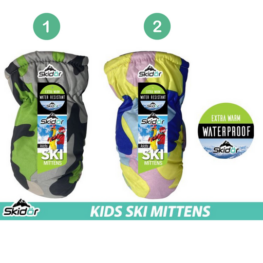 Ronis Kids Ski Mittens Water Resistant 2 Asstd