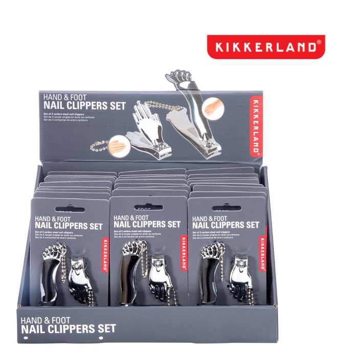 Ronis Kikkerland Hand and Foot Nail Clipper Set Silver