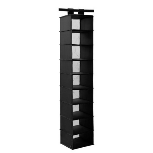 Ronis Kloset Hanging Organiser 34x22x120cm 9 Sections Black