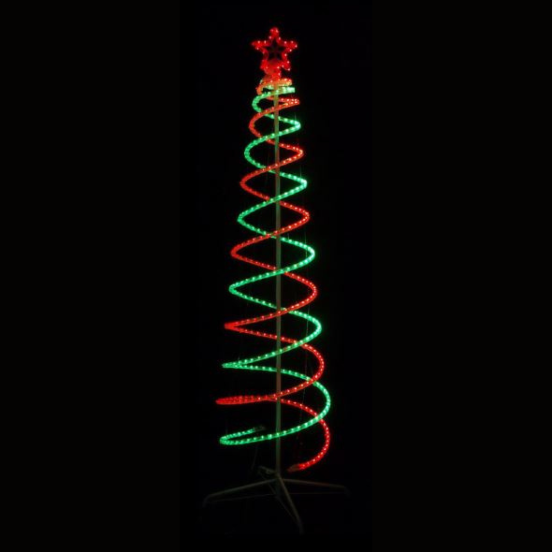 2.1M LED Double Spiral Tree - Red & Green — Ronis