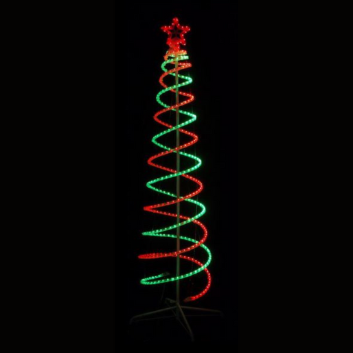 Ronis LED Double Spiral Tree Red Green Lights 2.1m