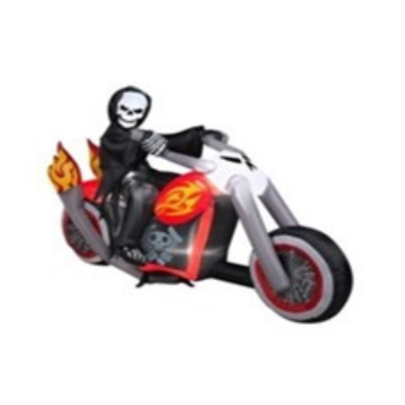 Ronis LED Inflatable Skeleton Ghost on Motorbike 2.4m