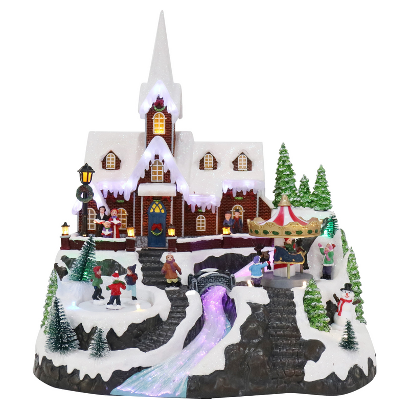 Ronis LED Musical Church Scene Flash Icicle