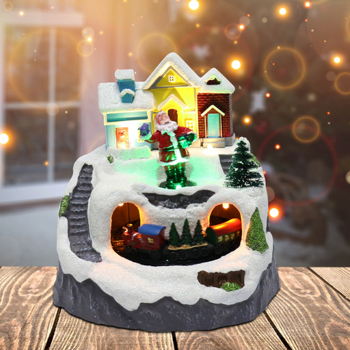 Ronis LED Musical House Santa Scene