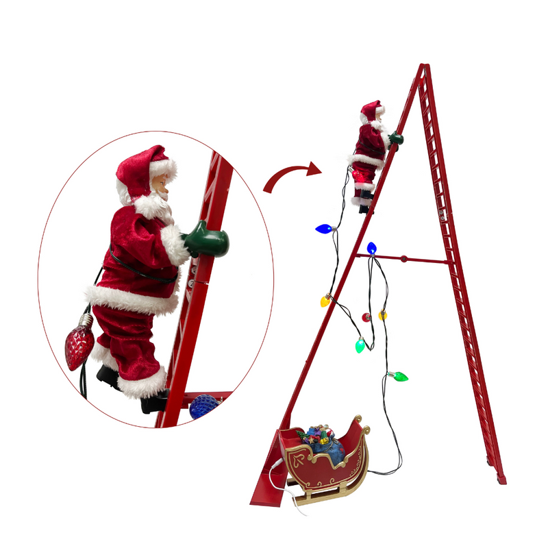 Ronis LED Musical Santa Climbing Ladder