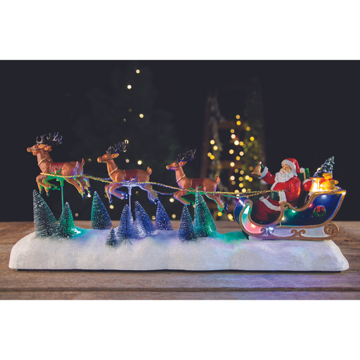 Ronis LED Musical Santa Sleigh 6 Deers Flash