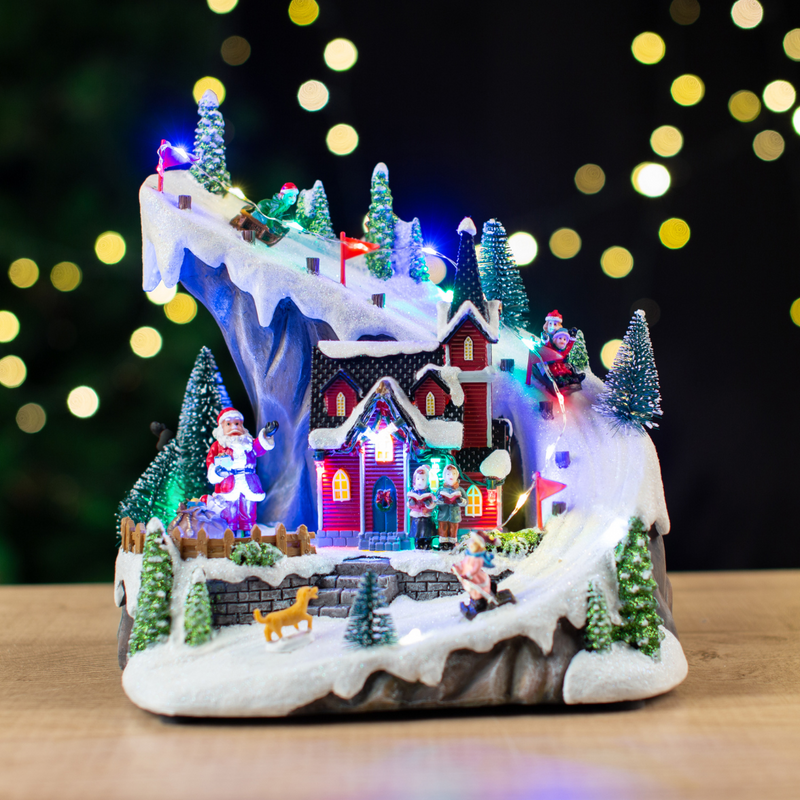 Ronis LED Musical Ski Scene Flash Rotate