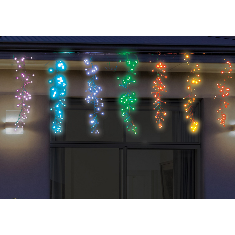 Ronis LED Rainbow Firecracker Curtain Multicolour 14pc