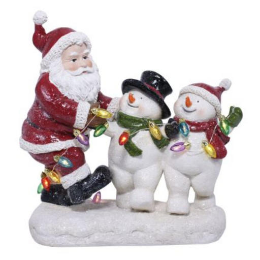 Ronis LED Resin Santa with 2 Snowmen