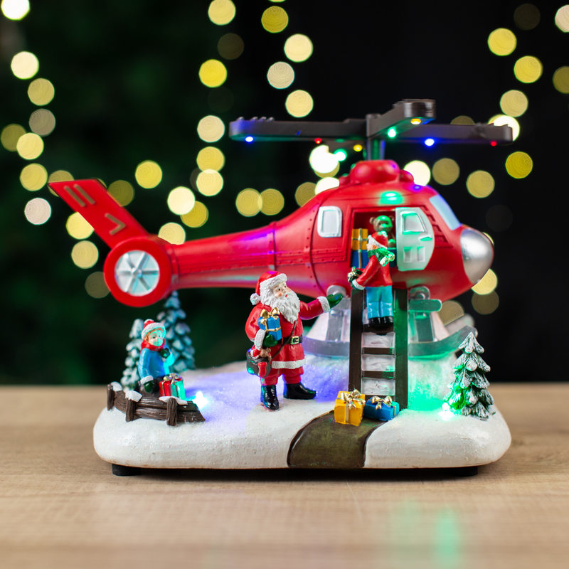 Ronis LED Santa Helicopter Spinning Propeller