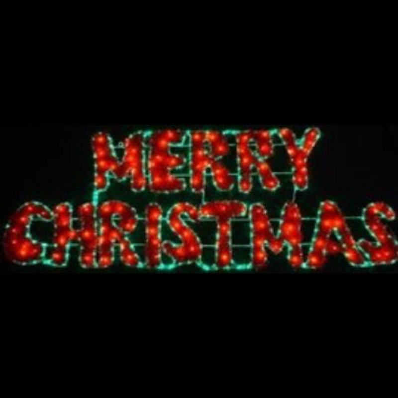 Ronis LED Silhouette Merry Christmas Green Red in PVC