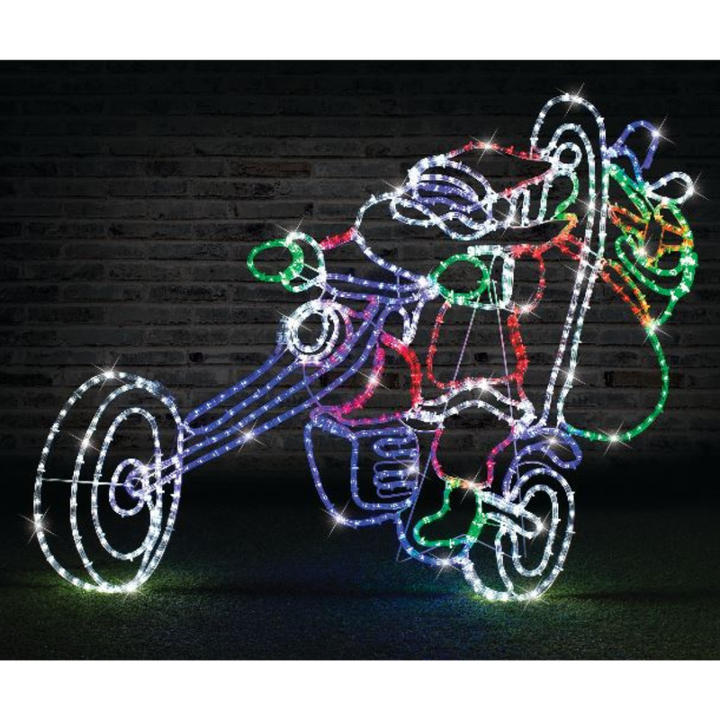 Ronis LED Silhouette Rope Light Santa On Motorbike