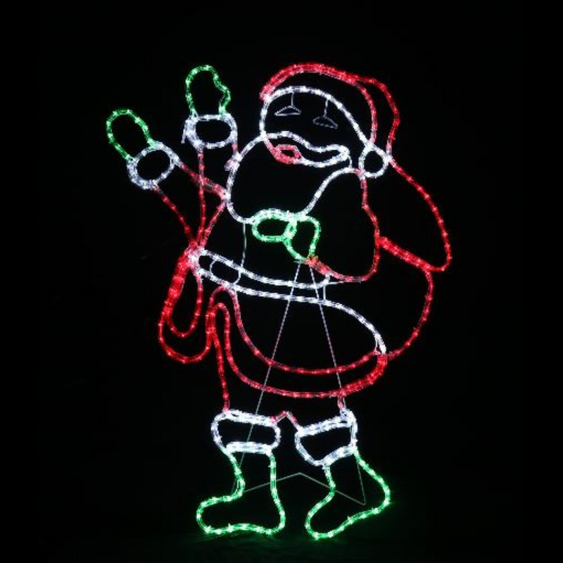 Ronis LED Silhouette Rope Light Waving Santa Flash