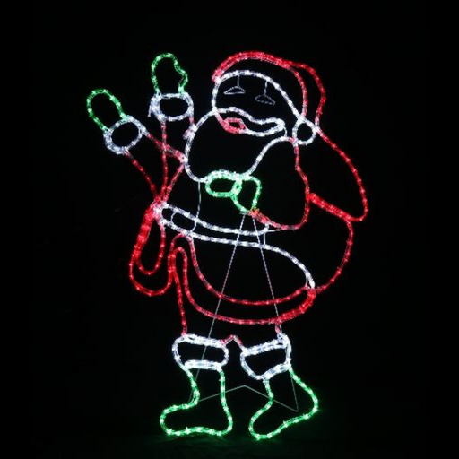 Ronis LED Silhouette Rope Light Waving Santa Flash