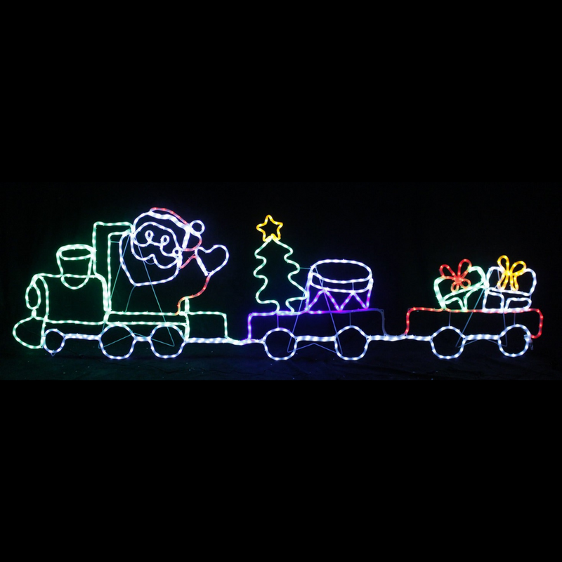 Ronis LED Silhouette Santa with Train 258cm