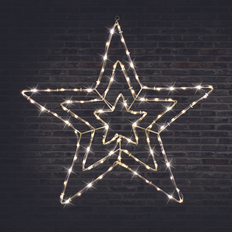 Ronis LED Silhouette Tube Light 3D Star Warm White 75x75cm