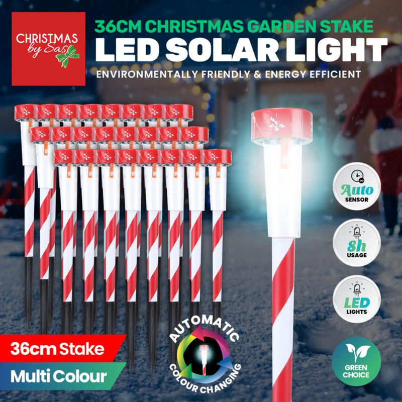Ronis LED Solar Stake Christmas Striped Light