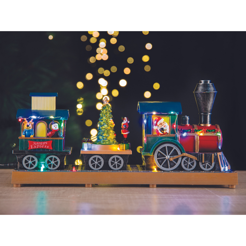 Ronis LED USB Musical Santa Express Rotating Tree 37m