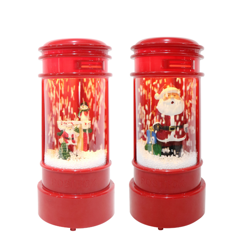Ronis LED Musical Snowing Santa Postbox Assorted