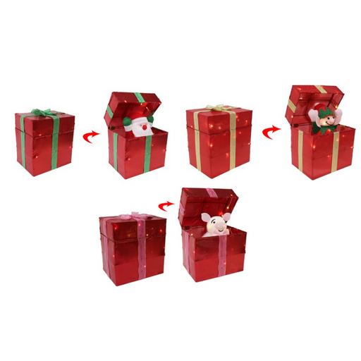 Ronis LED Pop Up Present Metallic Assorted