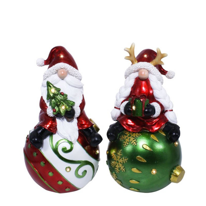 Ronis LED Resin Gnomes on Bauble Assorted