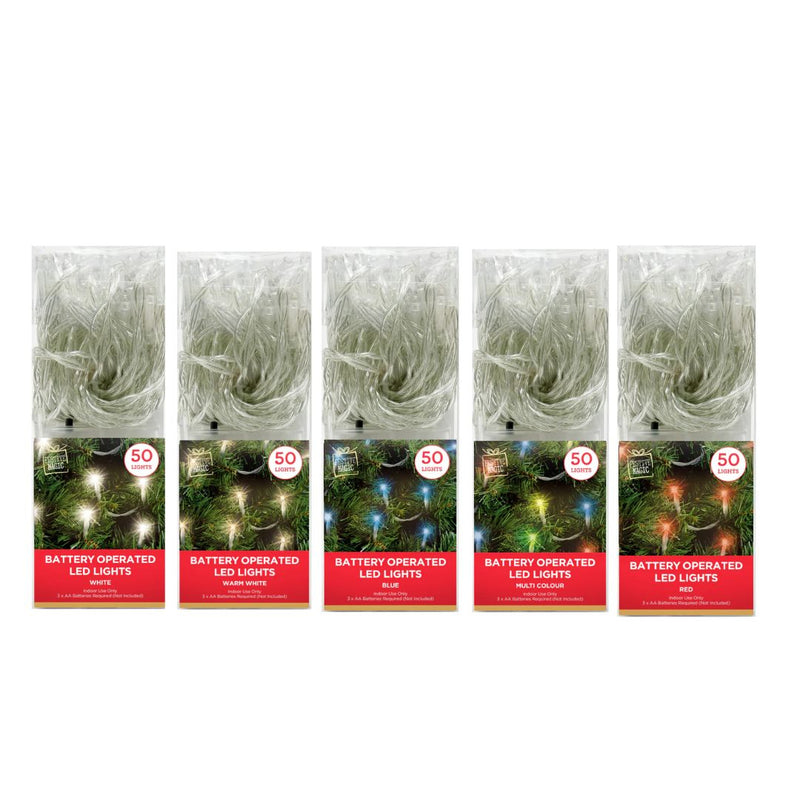 Ronis LED String Lights 50 Battery Operated Assorted