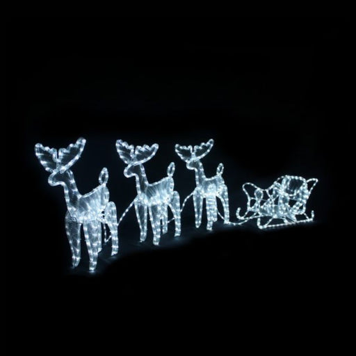 Led Reindeer and Sleigh 3 Deers 1 Sleigh