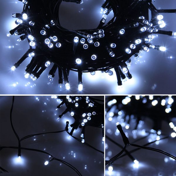 360 LED Fairy Light Chain - Dark Green Cable - Connectable - White