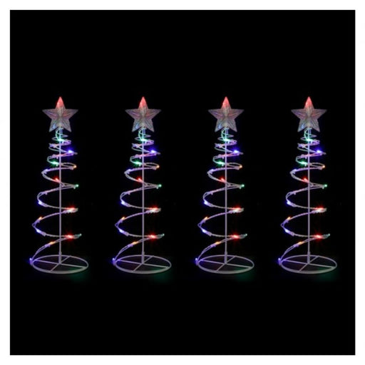 Dual Power Spiral Trees Path Light Set of 4