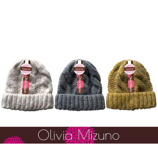Ronis Ladies Cable Soft Wave Melange Beanie 3 Asstd