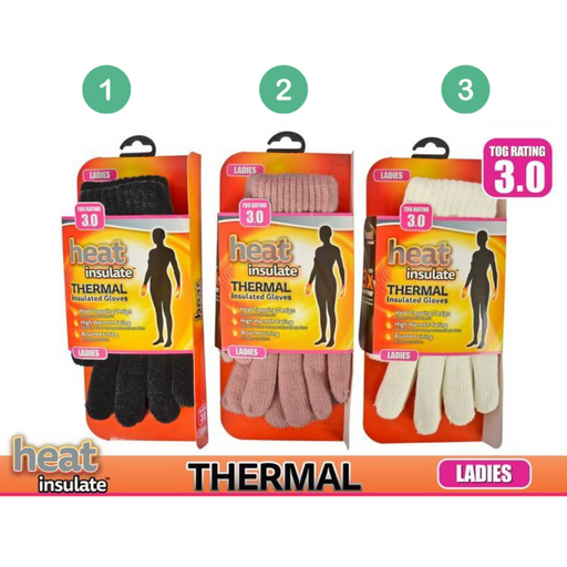 Ronis Ladies Heat Insulated Thermal Gloves Series 1 3 Asstd