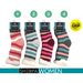 Ronis Ladies Knitted Sherpa Socks Stripe 4 Asstd