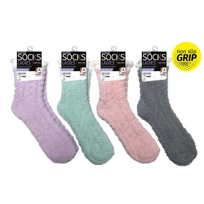 Ronis Ladies Microfiber Socks Cable Twist 4 Asstd