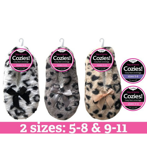 Ronis Ladies Plush Sherpa Slipper Animal 3 Asstd