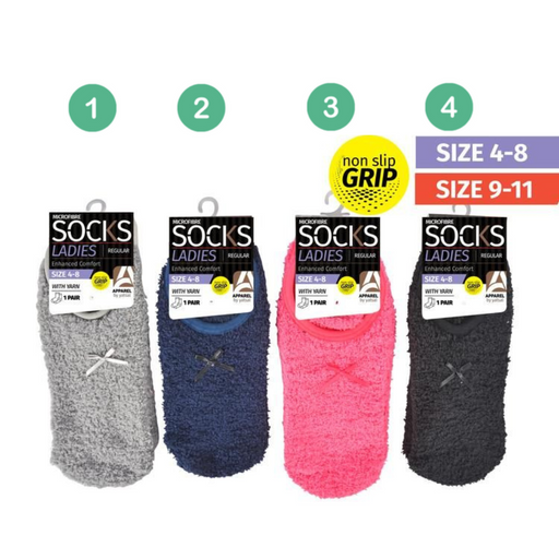 Ronis Ladies Slip On Socks with Anti Slip Series 1 4 Asstd