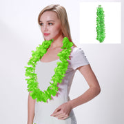 Green lei flower necklace party accessory for themed events, luau parties, St Patrick’s Day celebrations and photo booth props – thumbnail