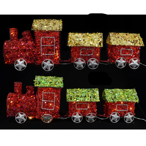 Ronis Light Up Sequin Train 3 Carriages Assorted