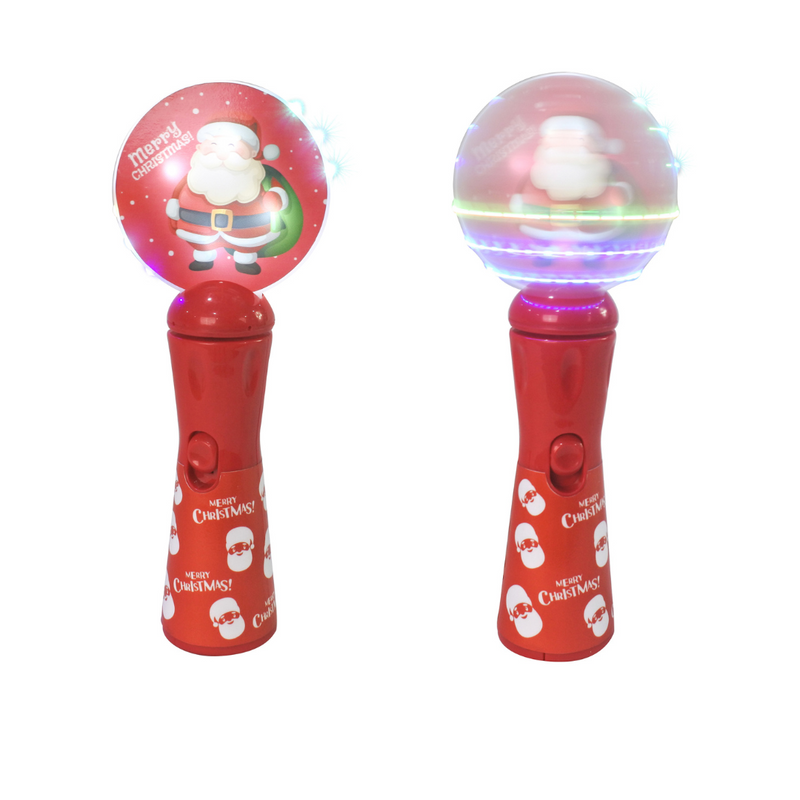 Light Up Spinning Santa Disc Wand SRT