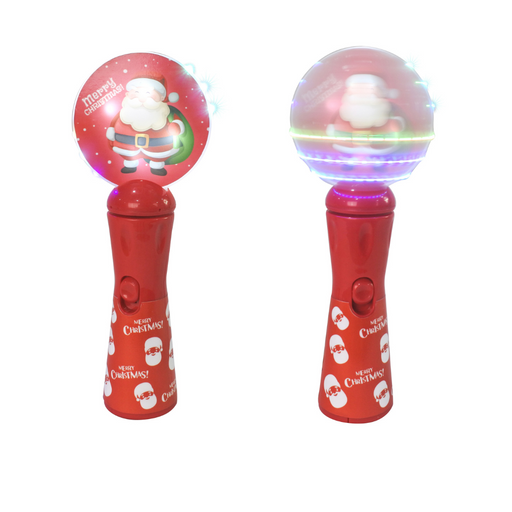 Light Up Spinning Santa Disc Wand SRT