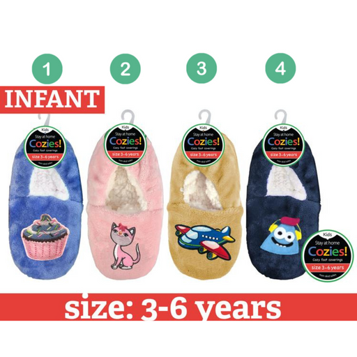 Ronis Little Kids Sherpa Slippers 3-6yrs Old Series 2 4 Asstd