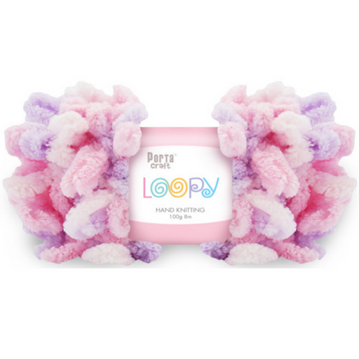 Ronis Loopy Yarn 100g 8m Multi Princess Pinks