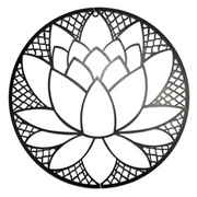 Lotus black metal wall art 75cm decorative metal wall décor for modern, boho and zen-inspired interiors – thumbnail