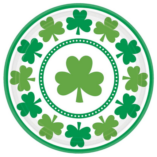 Ronis Lucky Shamrocks Round Paper Lunch Plates 17cm