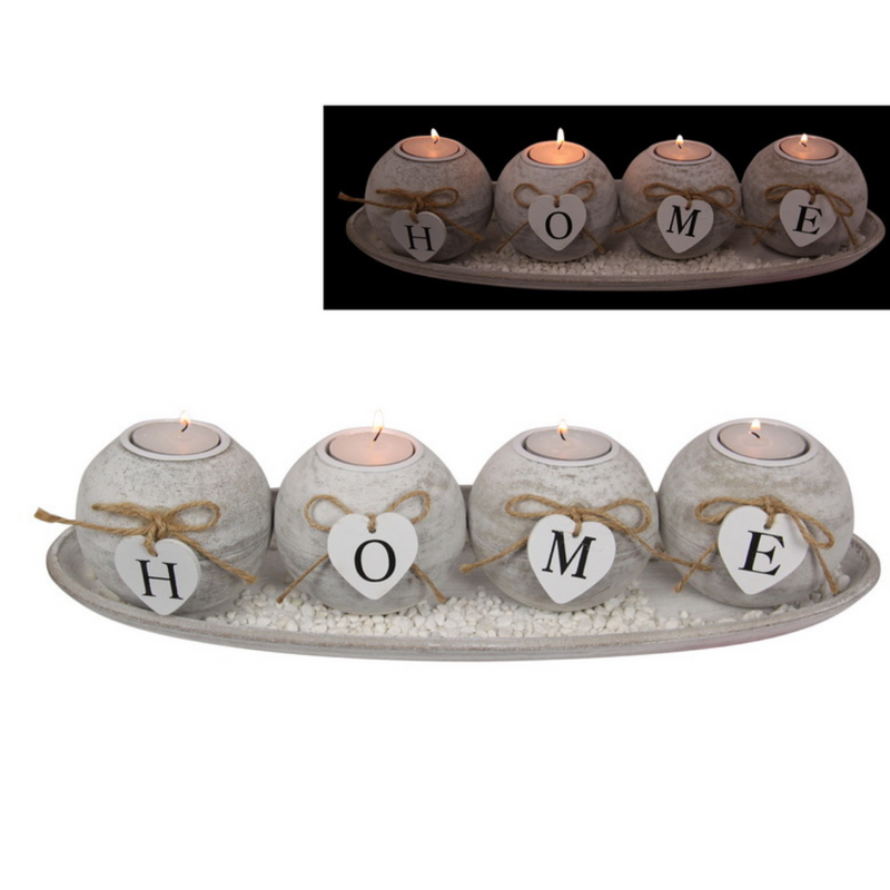 Ronis MDF Home Candle Holder in Gift Box 39x14cm