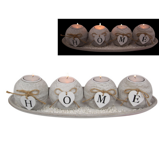 Ronis MDF Home Candle Holder in Gift Box 39x14cm