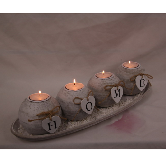 Ronis MDF Home Candle Holder in Gift Box 39x14cm