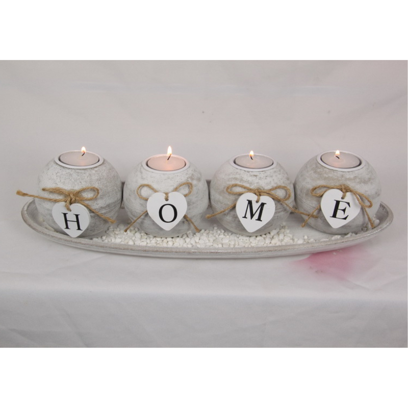 Ronis MDF Home Candle Holder in Gift Box 39x14cm