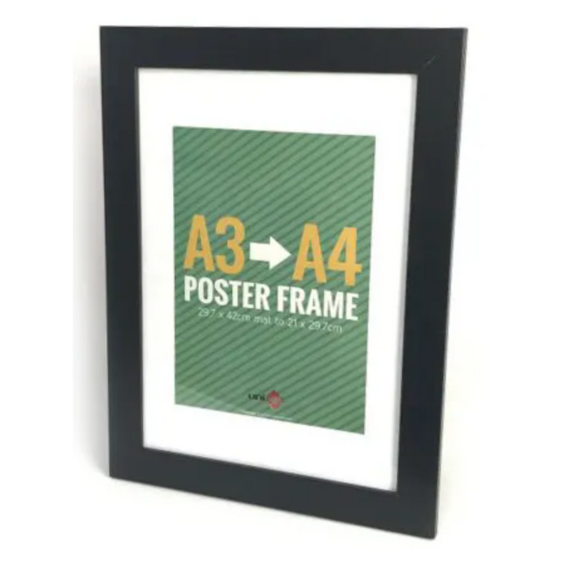 MDF Matte Cosmos Frame Black A3 size for posters, prints and wall art
