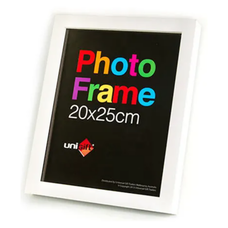 White MDF photo frame 20x25cm for pictures prints and certificates